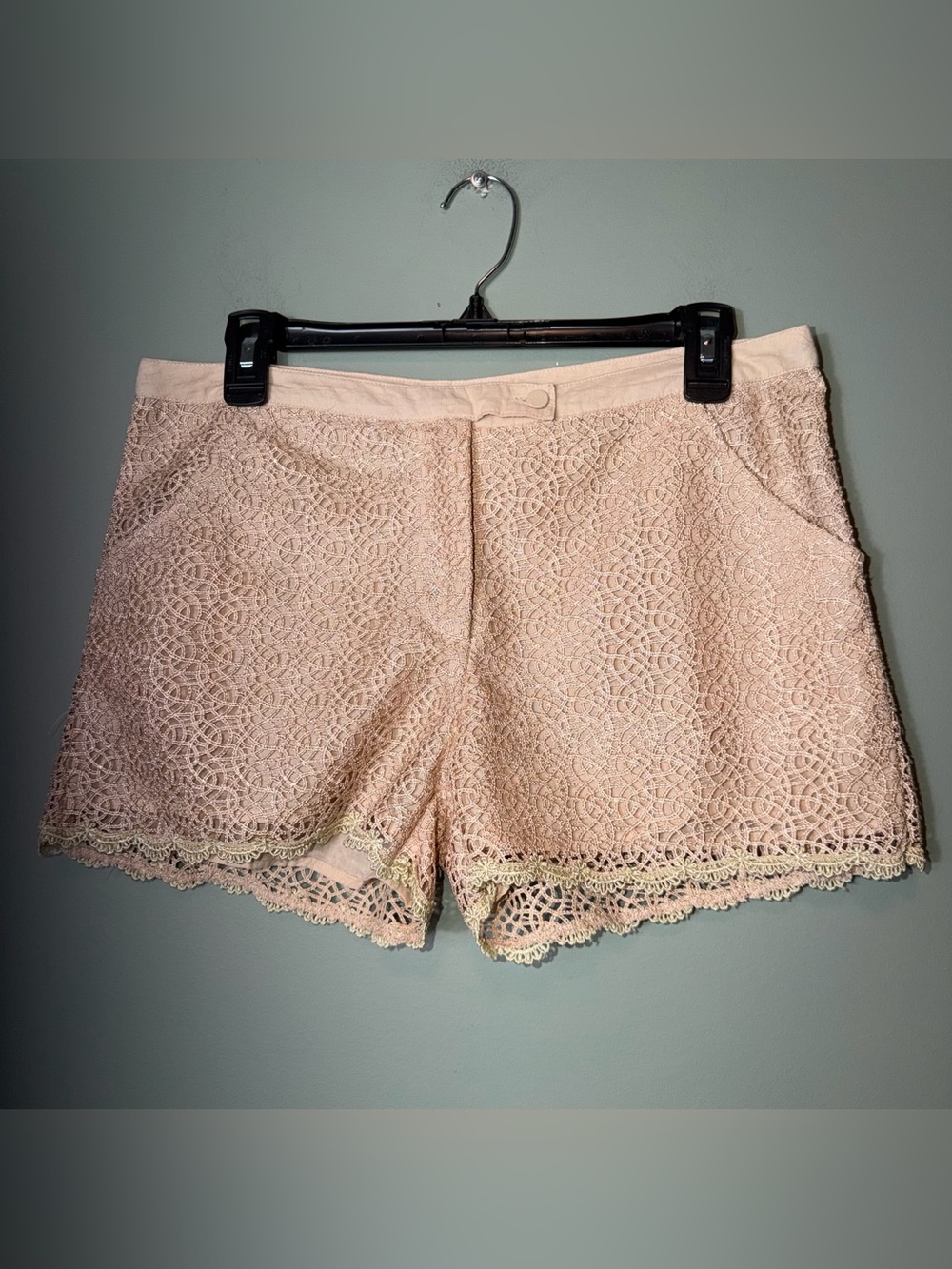 Maude Revolve Women’s Lace‎ Crochet Shorts in Blush Medium